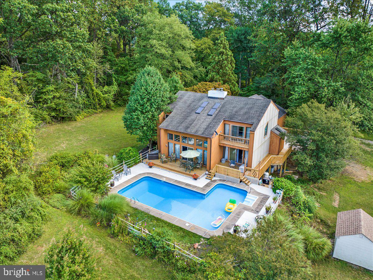 120 Deysher Road Fleetwood, PA 19522 - Photo 4 of 50 an aerial view of a house with swimming pool garden and patio