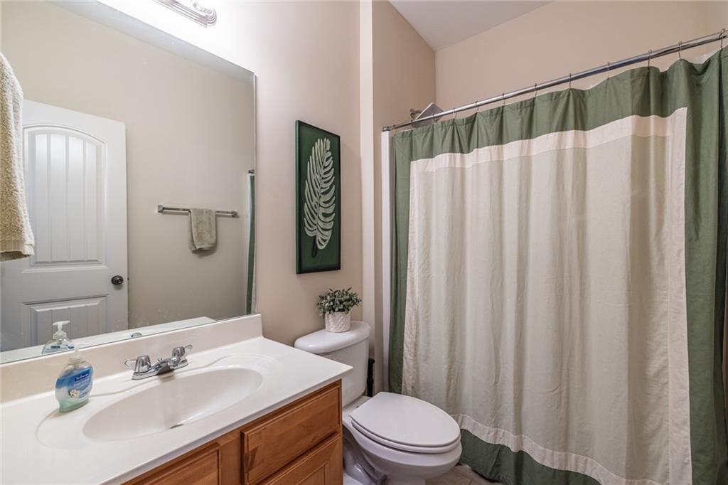 154 Trailside Way Hiram, GA 30141 - Photo 37 of 44 a bathroom with a sink a toilet and shower