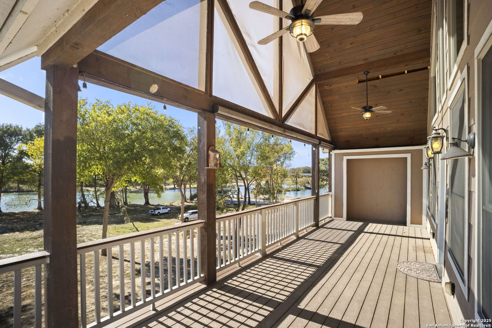 3615 Riverside Drive Kerrville, TX 78028 - Photo 38 of 50 a view of a balcony with wooden floor