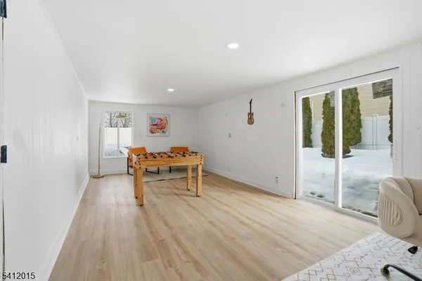 wooden floor and bench in a room
