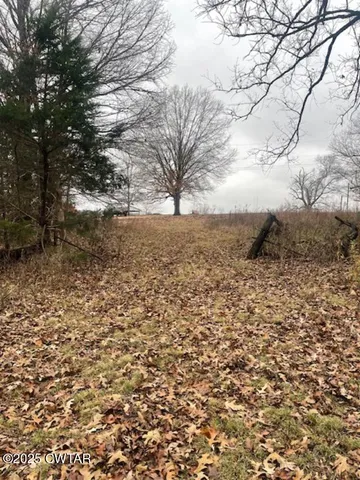 a view of a yard covered with snow