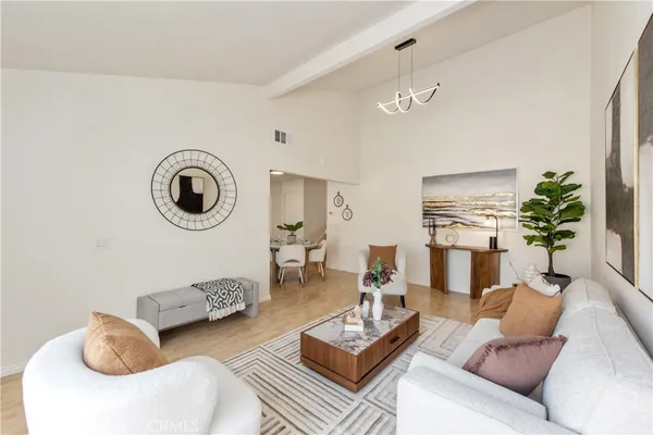 a living room with furniture