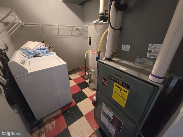 a close up of a storage and utility room