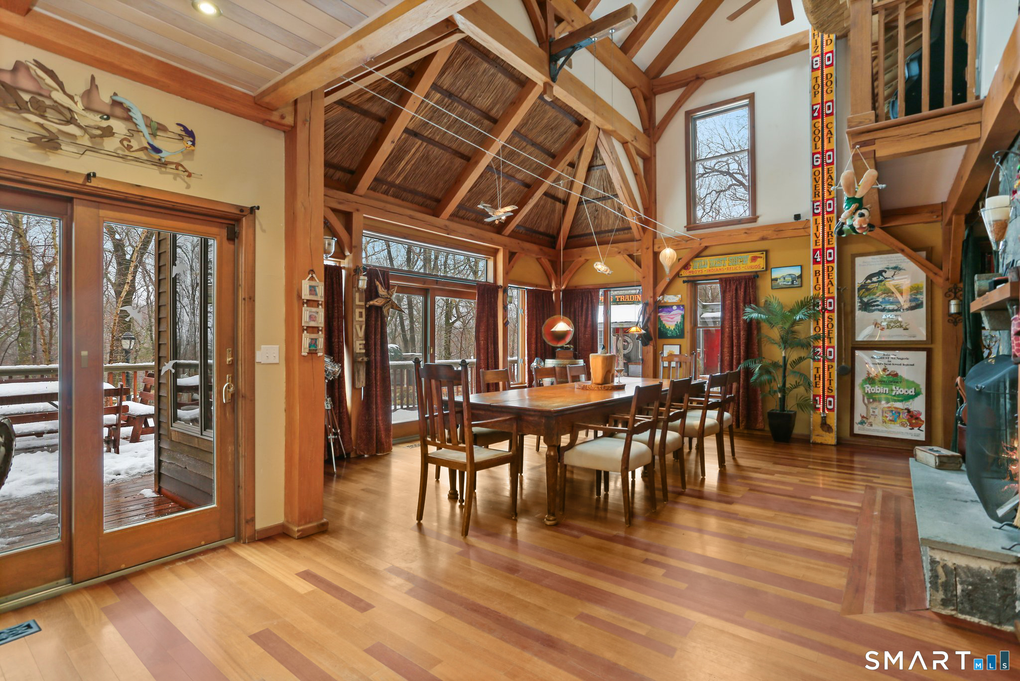 142 Seventy Acre Road Redding, CT 06896 - Photo 6 of 40 a view of a dining room with furniture window and wooden floor