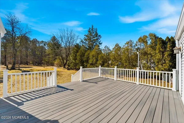 a view of a wooden deck