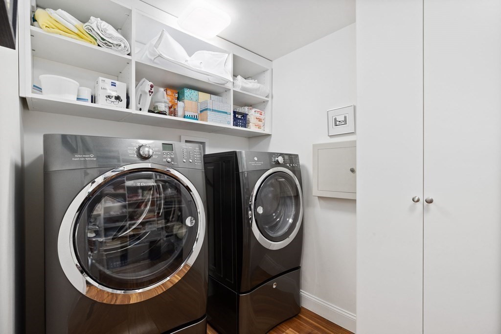 82 Thistle Patch Way, Unit 82 Hingham, MA 02043 - Photo 27 of 39 a utility room with dryer and washer