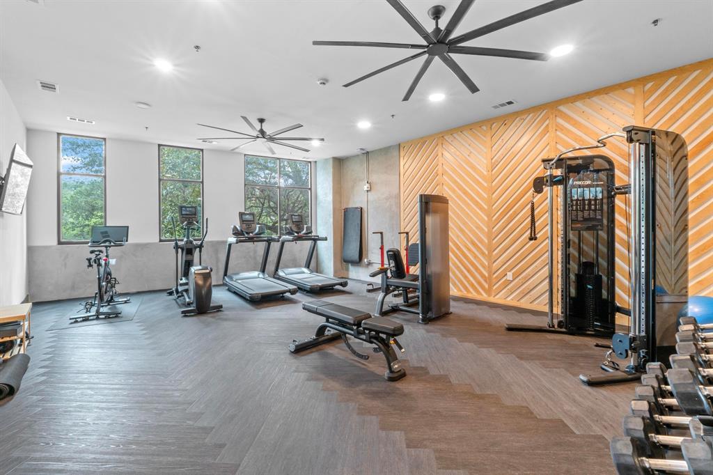 2500 Longview Street, Unit 418 Austin, TX 78705 - Photo 22 of 40 Exercise room with recessed lighting