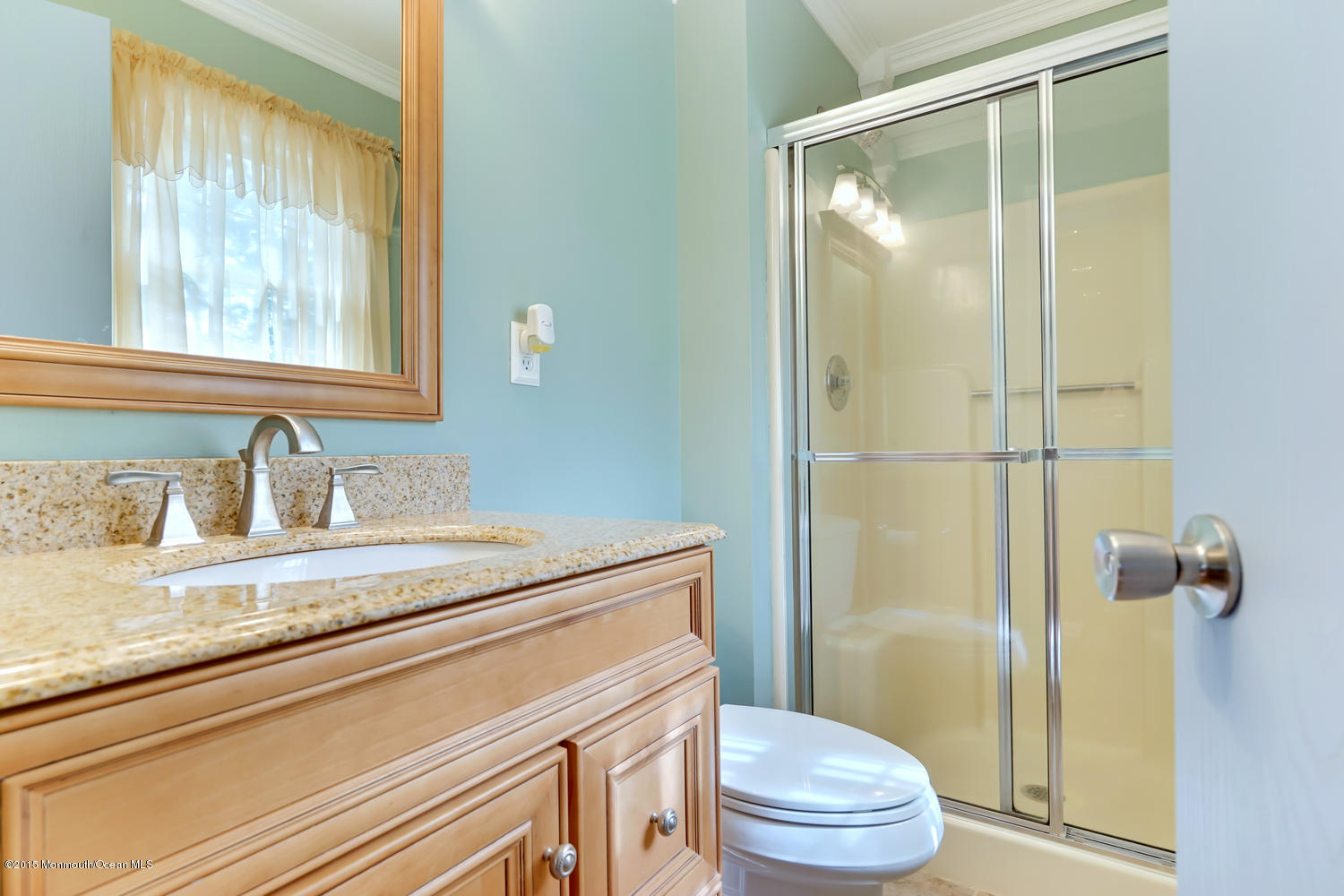 6 Hickory Hill Road Jackson, NJ 08527 - Photo 34 of 53 a bathroom with a granite countertop sink toilet and shower