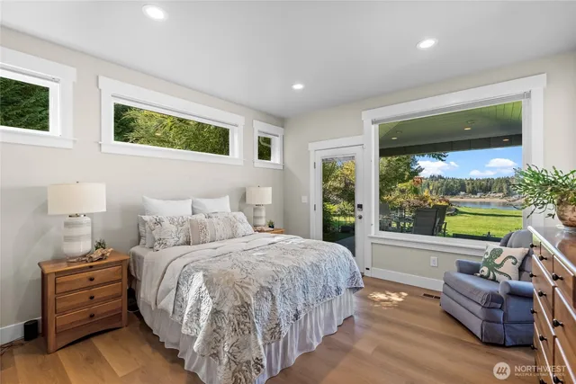 a bed room with a bed and a couch