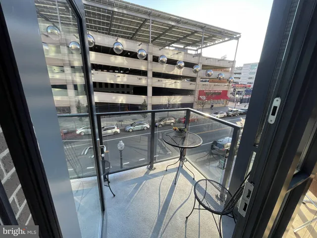 a view of a room with racks on the wall