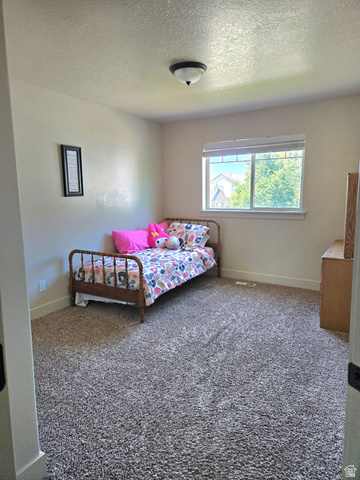601 West 150 North, Unit 25 Springville, UT 84663 - Photo 20 of 29 Carpeted room featuring a window with blinds, a ceiling-mounted light fixture, and neutral wall tones