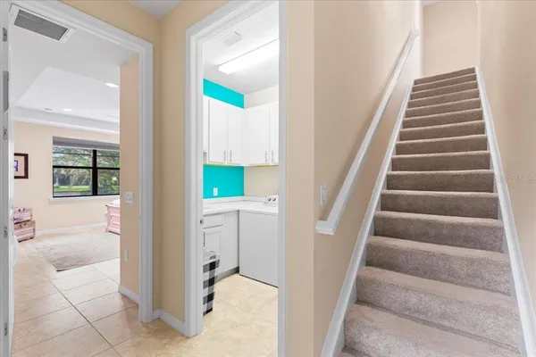 a view of an entryway with staircase