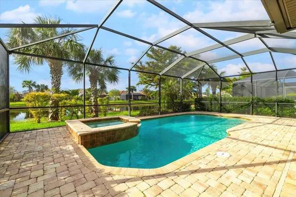 a view of outdoor space with swimming pool