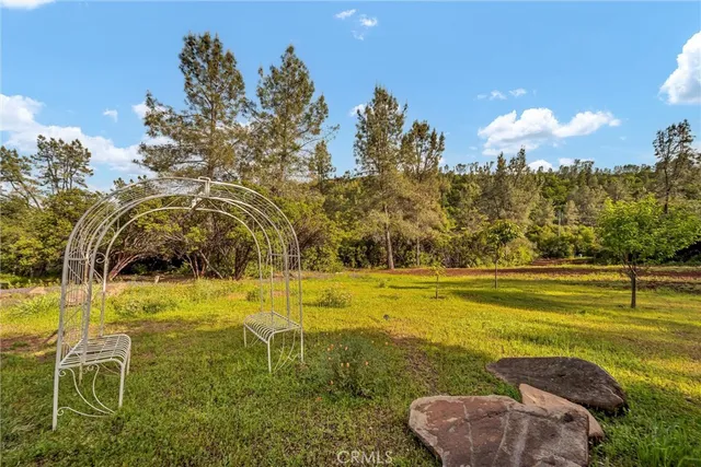 a view of a patio with couches table and chairs and potted plants
