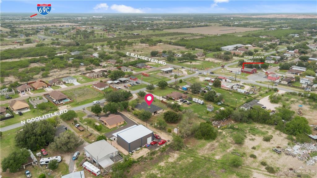 6020 North Doolittle Road Edinburg, TX 78542 - Photo 19 of 23 Aerial view showcasing a residential area with varied housing styles and multiple paved roadways