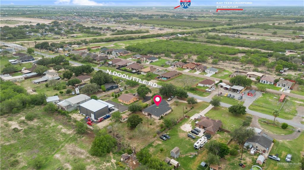 6020 North Doolittle Road Edinburg, TX 78542 - Photo 21 of 23 Aerial overview showcasing a residential neighborhood with varied property sizes