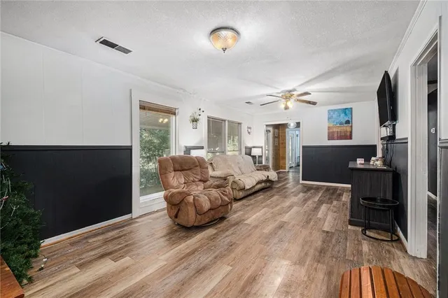 a living room with furniture