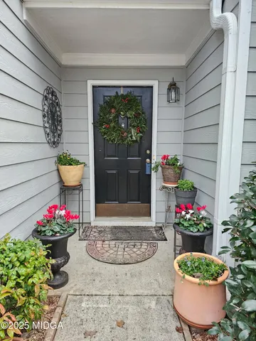 a view of a flowers in front of a house