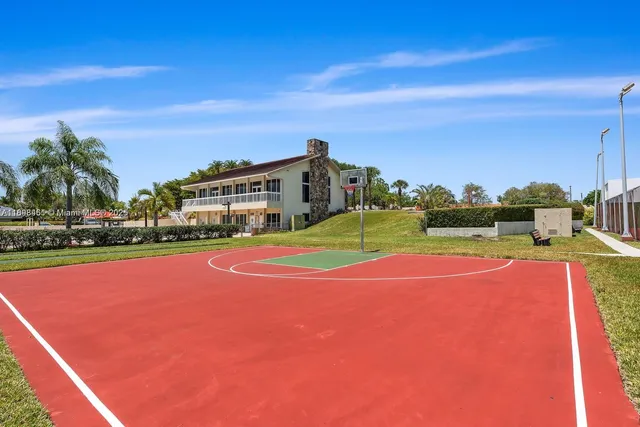 a view of a golf course with a play ground