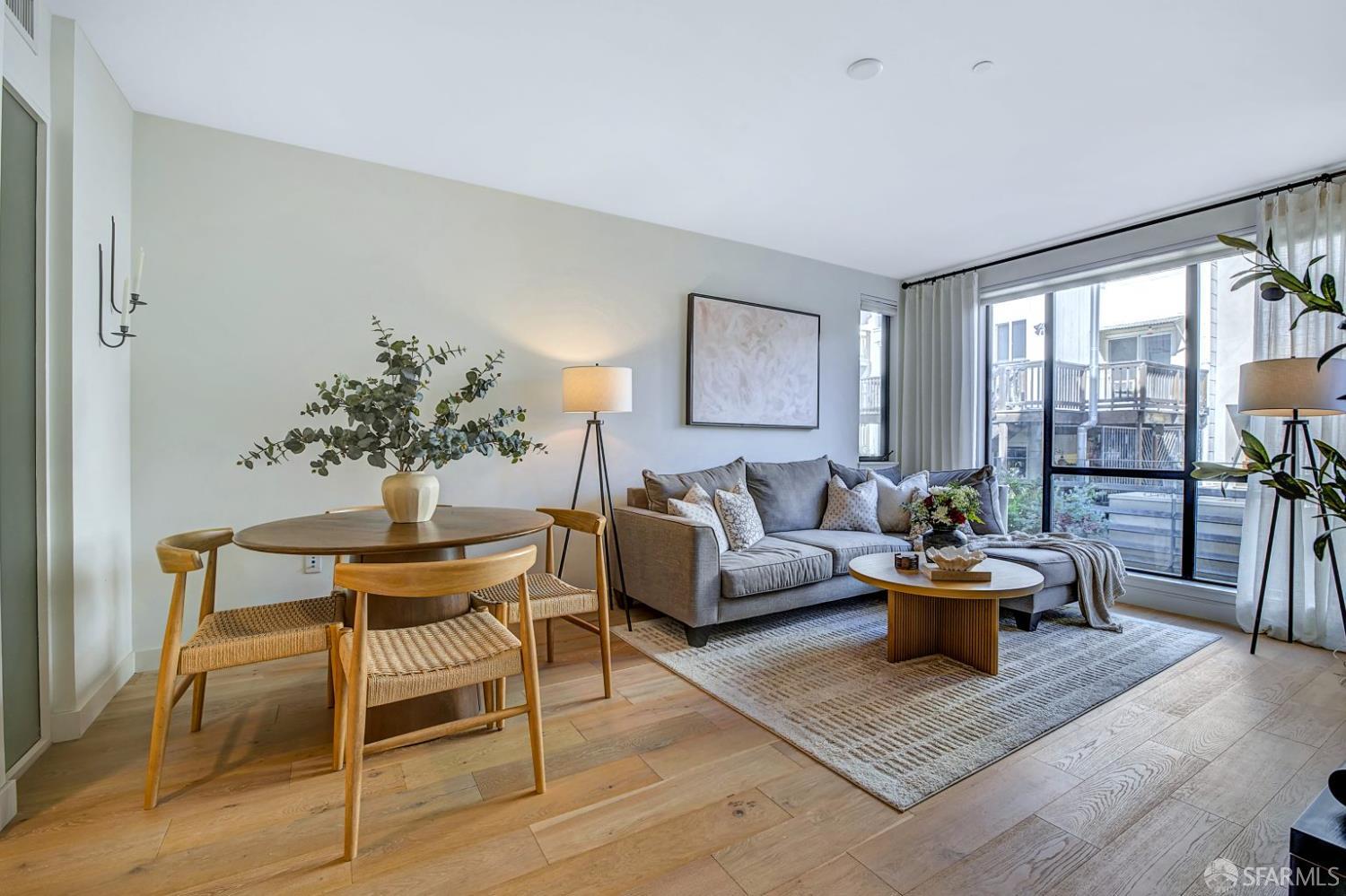 99 Rausch Street, Unit 214 San Francisco, CA 94103 - Photo 11 of 73 a living room with furniture and a large window