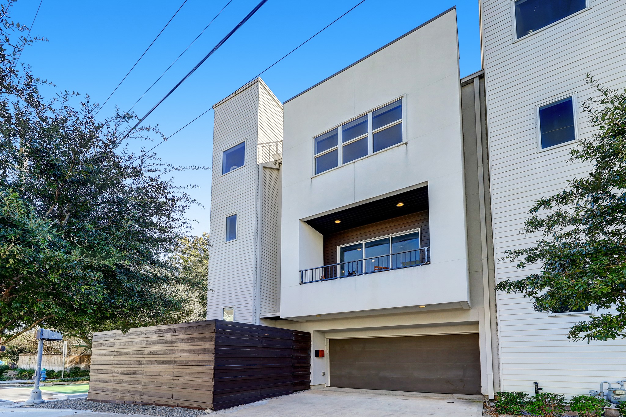 a front view of a house with a garage