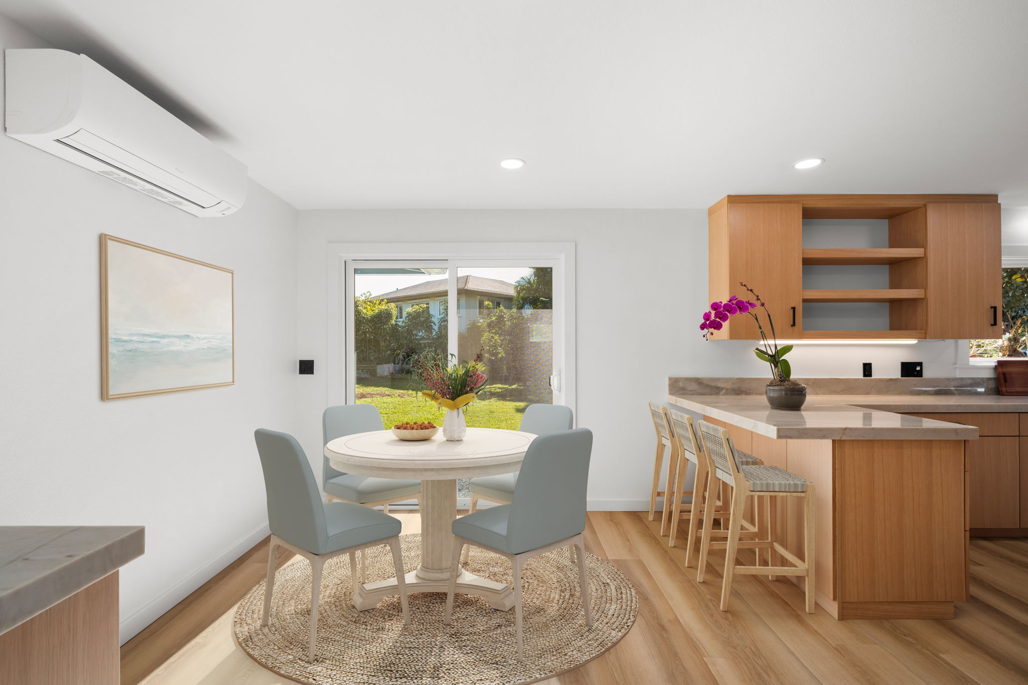 5611 Ohelo Road Kapaa, HI 96746 - Photo 11 of 30 a view of a dining room with furniture and wooden floor