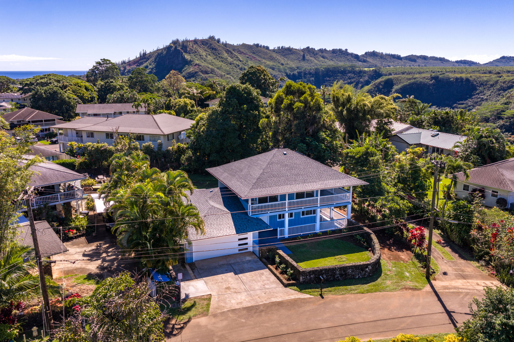 5611 Ohelo Road Kapaa, HI 96746 - Photo 29 of 30 an aerial view of a house with garden space and street view