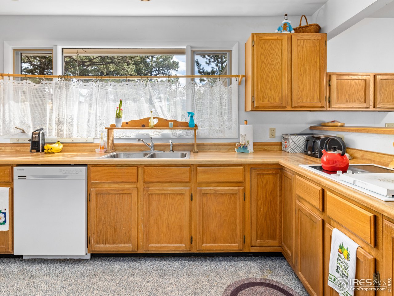 831 Larkspur Road Estes Park, CO 80517 - Photo 12 of 32 The large kitchen windows allow for a lot of natural light.
