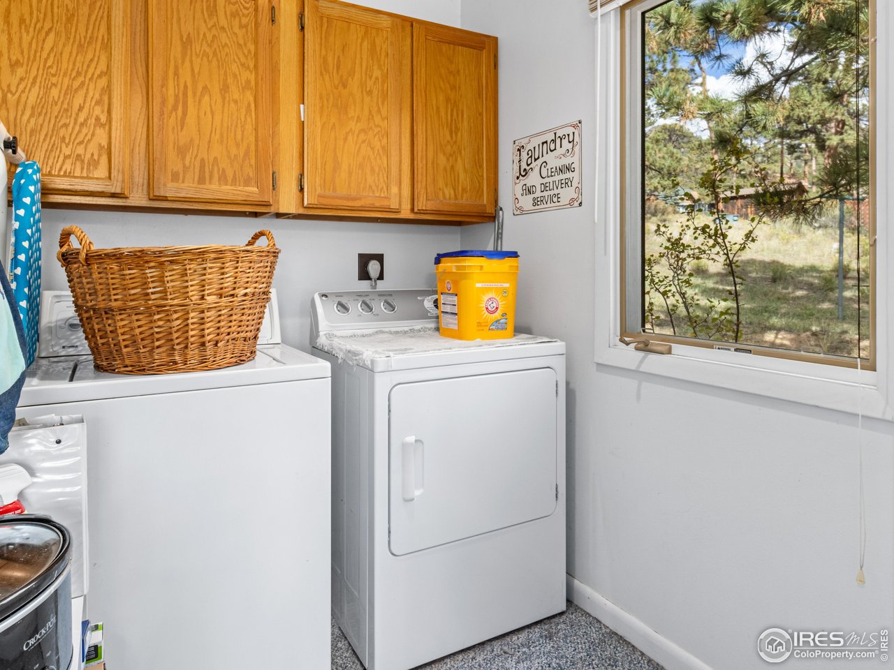 831 Larkspur Road Estes Park, CO 80517 - Photo 16 of 32 This is a spacious laundry room off the kitchen with access to outdoor line drying.