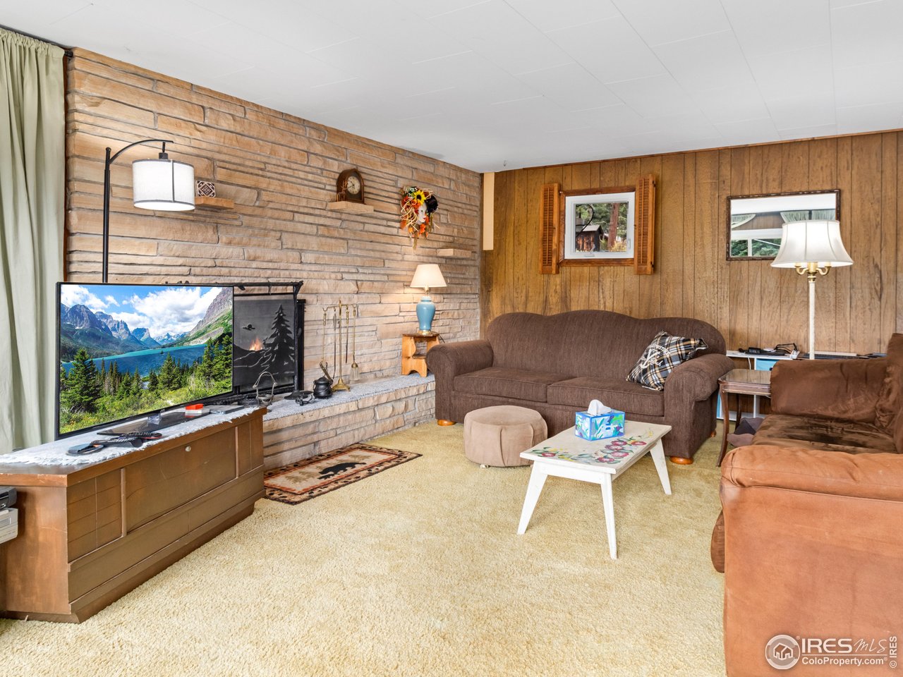 831 Larkspur Road Estes Park, CO 80517 - Photo 6 of 32 This spacious living room is warm and inviting fostering rest and relaxation.