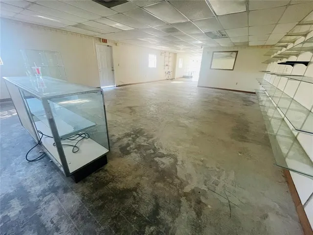 a view of a hallway with front door