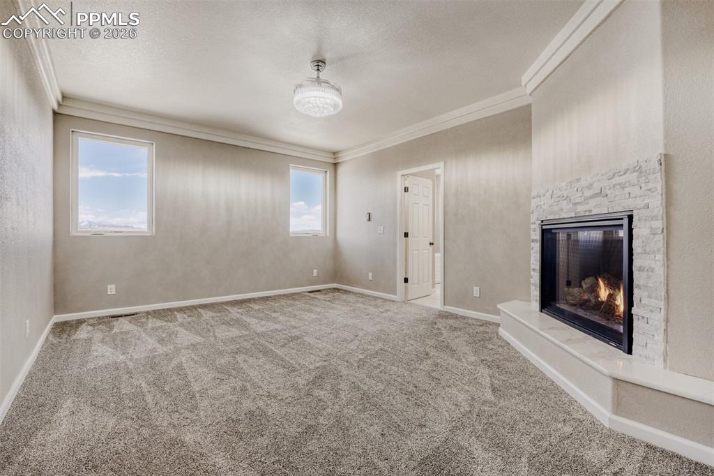 13680 Woodlake Road Elbert, CO 80106 - Photo 19 of 47 a view of empty room with window and fireplace
