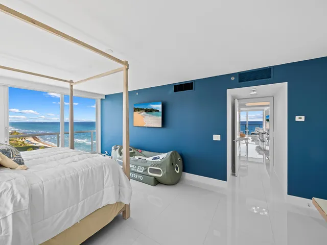 a view of an ocean from a balcony