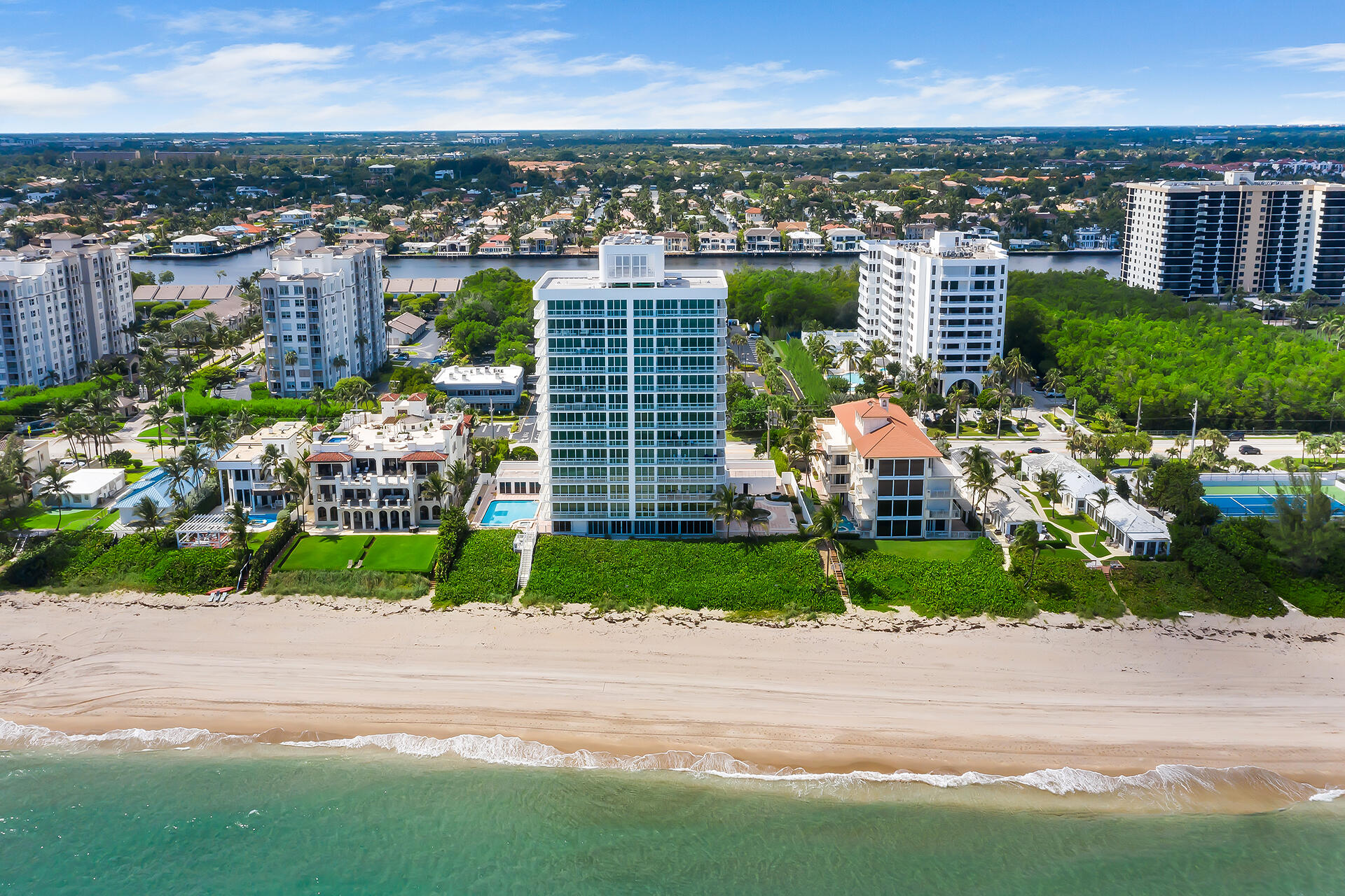 3505 South Ocean Boulevard, Unit 10N Highland Beach, FL 33487 - Photo 9 of 42 a view of a city and a garden