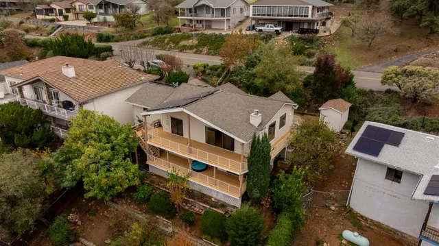 an aerial view of a house
