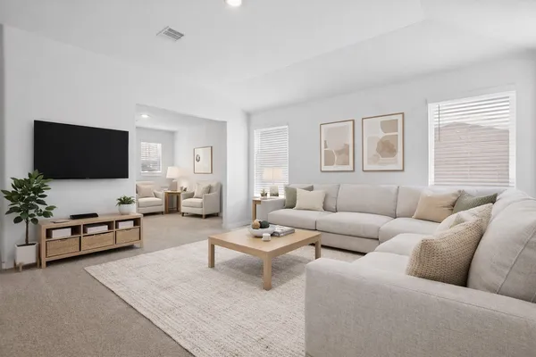 a house view with a garden space