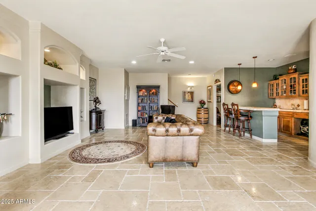 a view of a dining room and kitchen