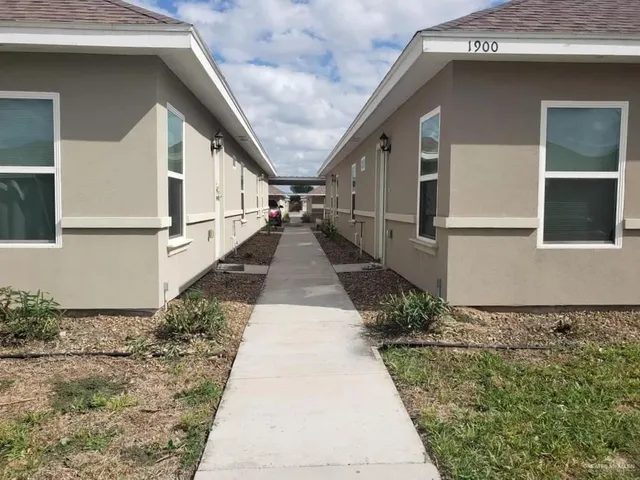 a house with white door of it