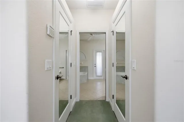 a view of a bathroom with a shower
