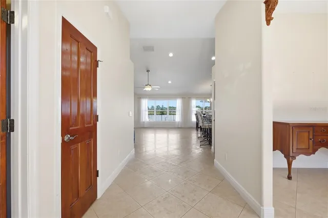 a view of hallway with stairs