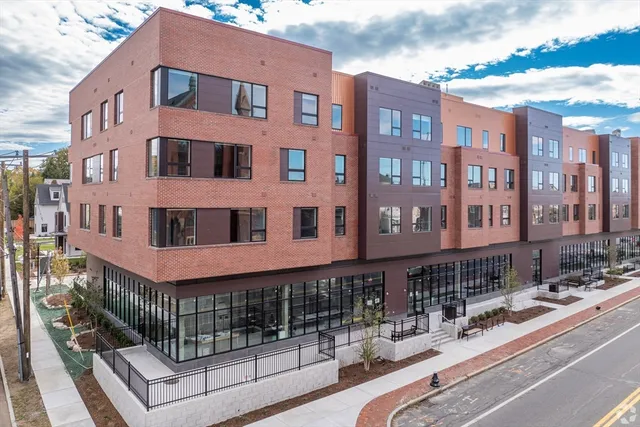 a view of a building with many windows