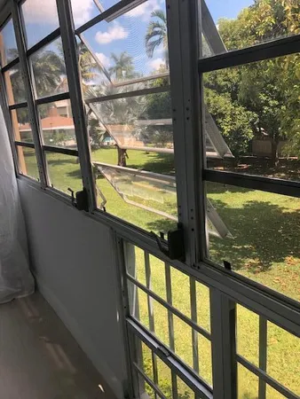 a view of lake from a window