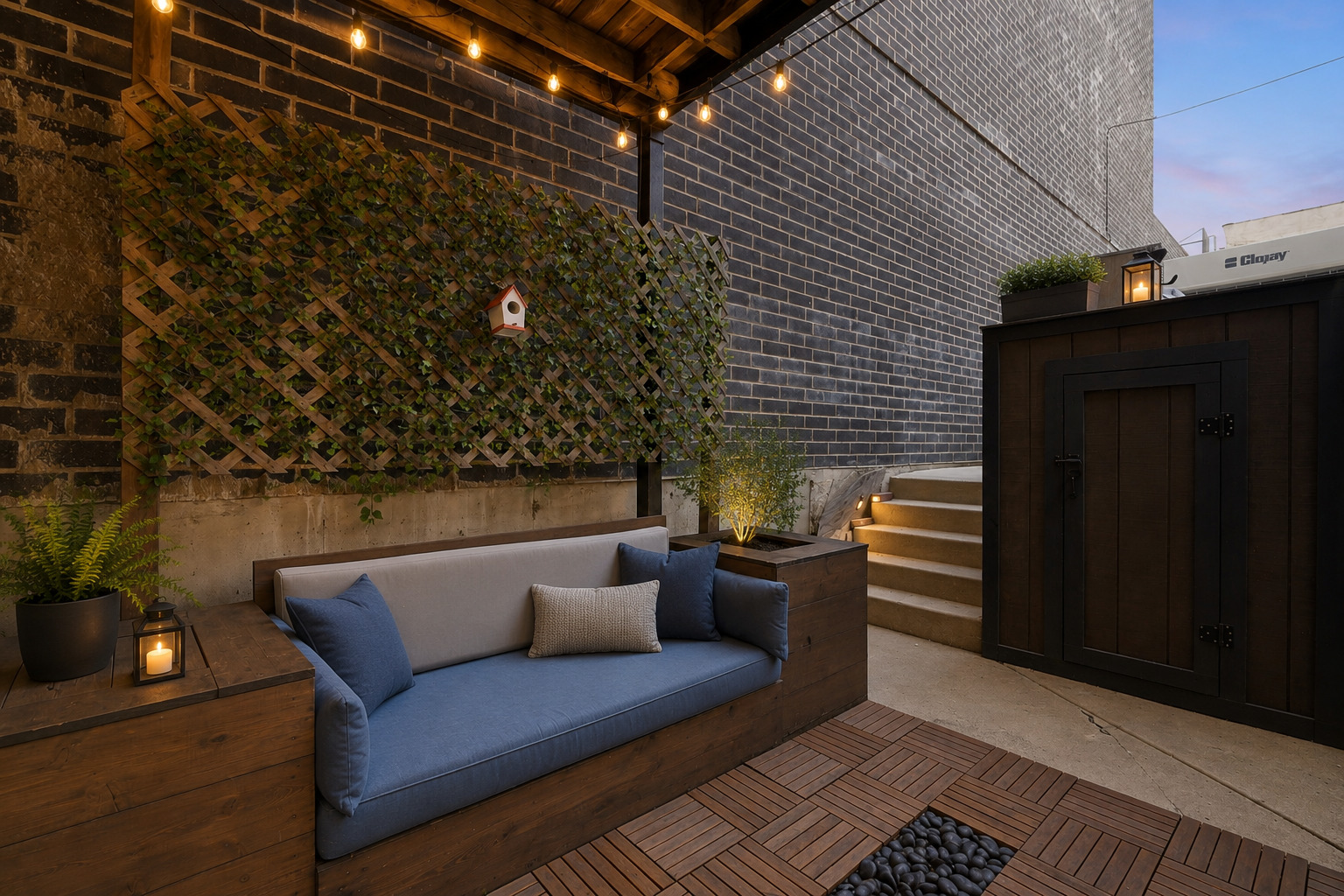619 North Racine Avenue, Unit 1 Chicago, IL 60642 - Photo 9 of 36 a outdoor living space with patio furniture and wooden floor