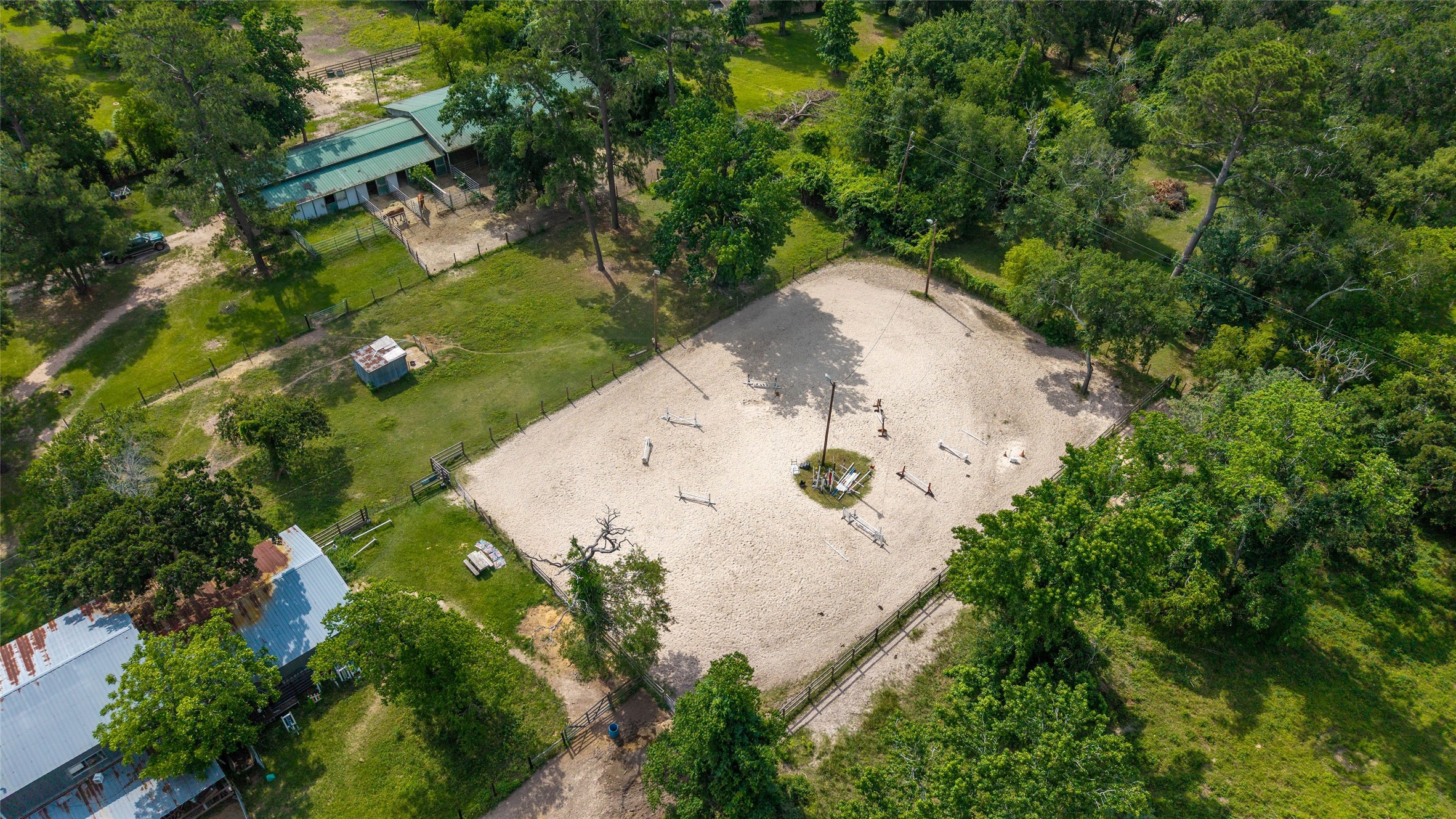 12625 Huffmeister Road Cypress, TX 77429 - Photo 14 of 35 an aerial view of a house with a yard and large trees