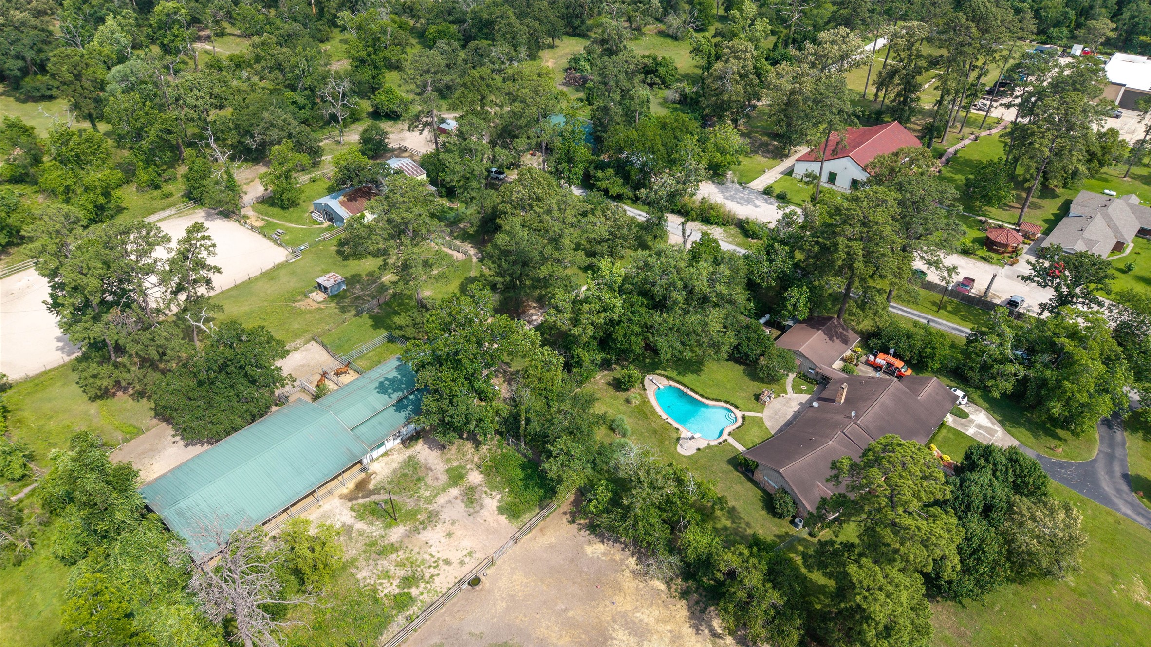 12625 Huffmeister Road Cypress, TX 77429 - Photo 20 of 35 an aerial view of a house with a yard and outdoor seating