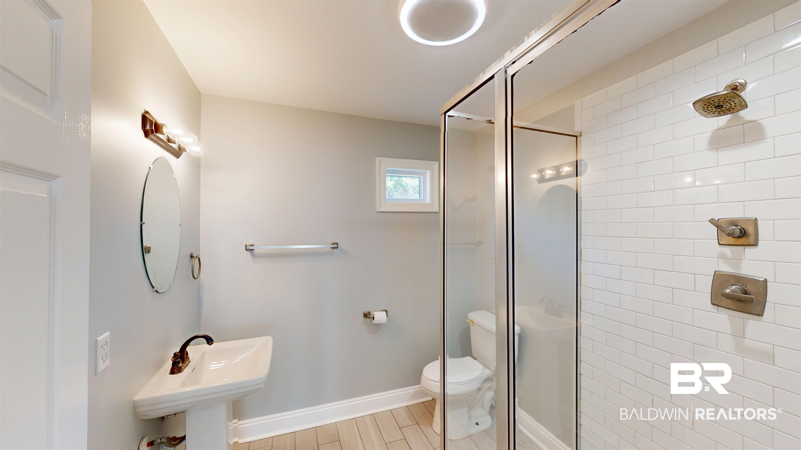 2454 Taylor Avenue Mobile, AL 36606 - Photo 15 of 24 Full bathroom with a shower stall and wood tiled floors