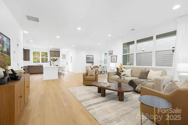 a room with a table and chairs