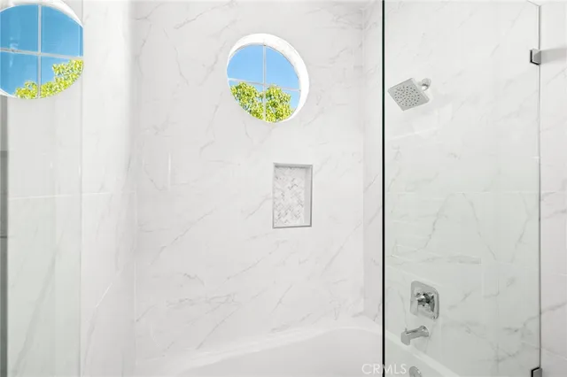 a bathroom with a shower