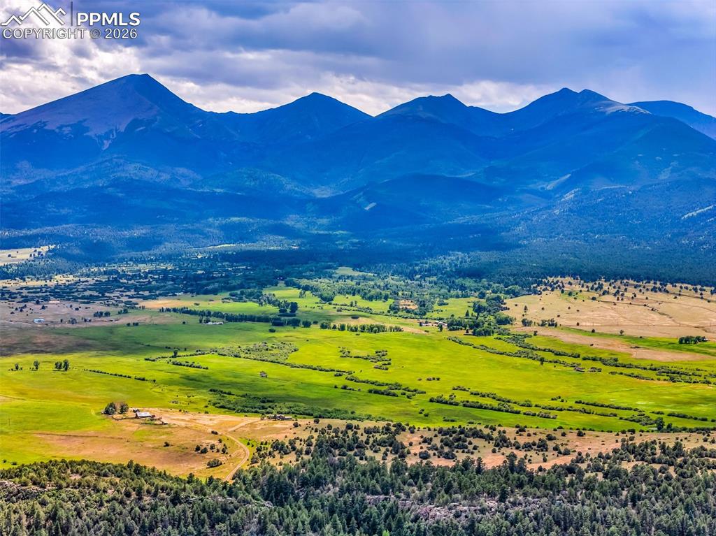 209 Rosewood Road Westcliffe, CO 81252 - Photo 18 of 49 Aerial drone shot of mountains