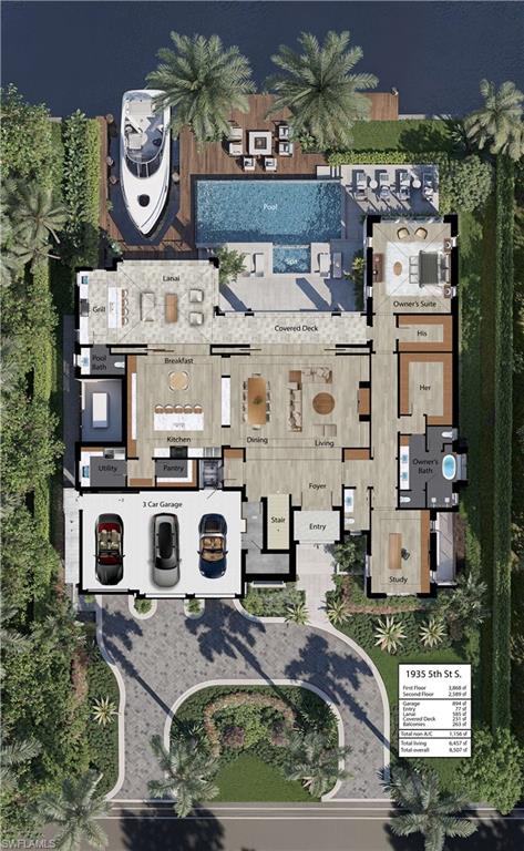 1935 5th Street South Naples, FL 34102 - Photo 39 of 40 a aerial view of a residential apartment building with a outdoor space and seating area